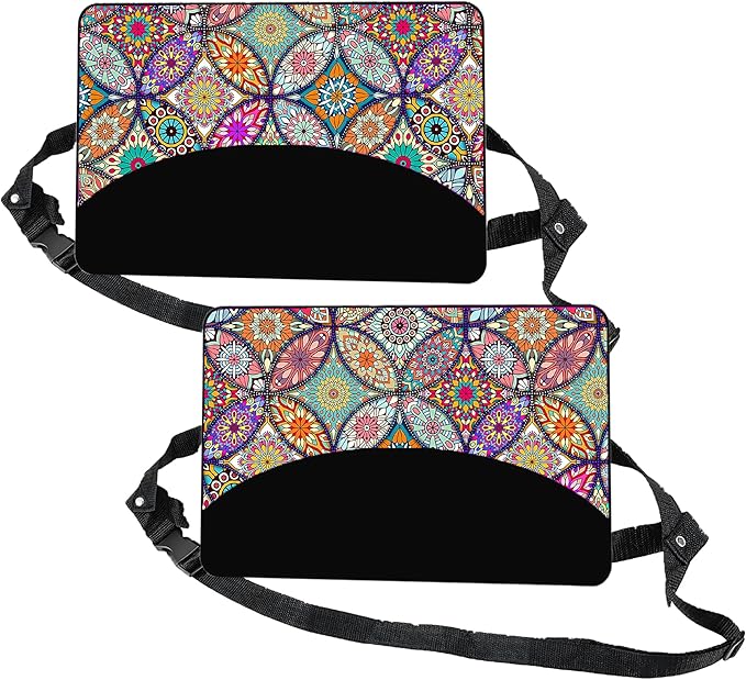 Airplane Foot Hammock Ajustable Foot Hammock for Plane Travel Essentials Comfort Leg Footrest Long Flight Essentials for Men Women,Travel Accessories for Car,Offfice,Airplane(Datura, 2 Pack)