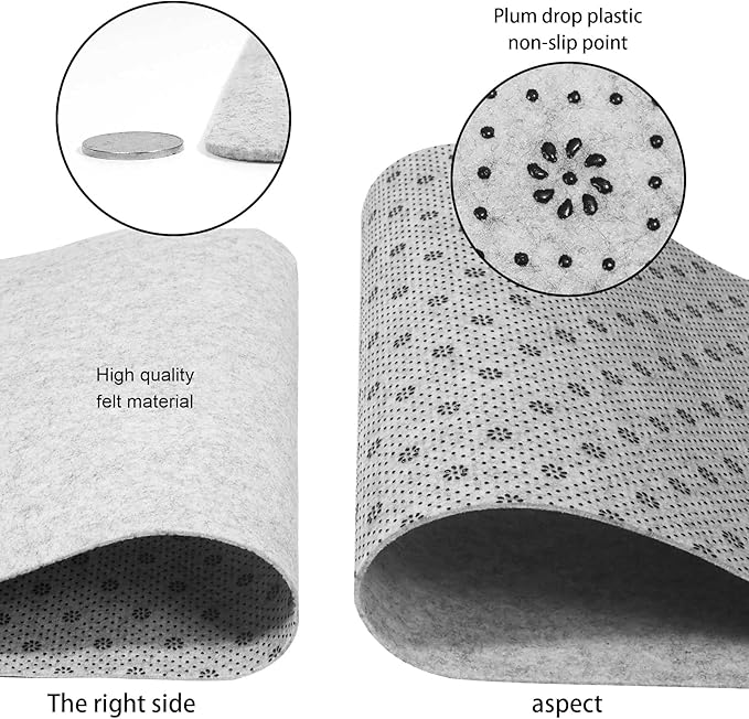 Large Felt Desk Mat,47.2"x 23.6",Non-Slip Desk Pad for Office and Home,120x60cm Full Table Mouse Pad,Keyboard Mats for Desk,Desktop Protection(Light Gray)