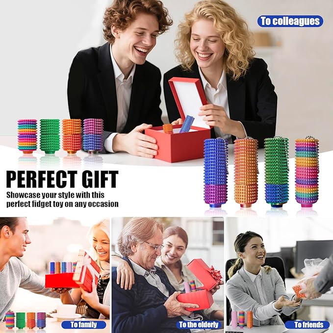 4PCS Little Ouchies Fidget Toy, Spike Roller Toy, Adults Pain stim Fidget Toy, Press and Rotate Adults Spiky Sensory Toys, Portable ADHD Toys, Novelty Gifts