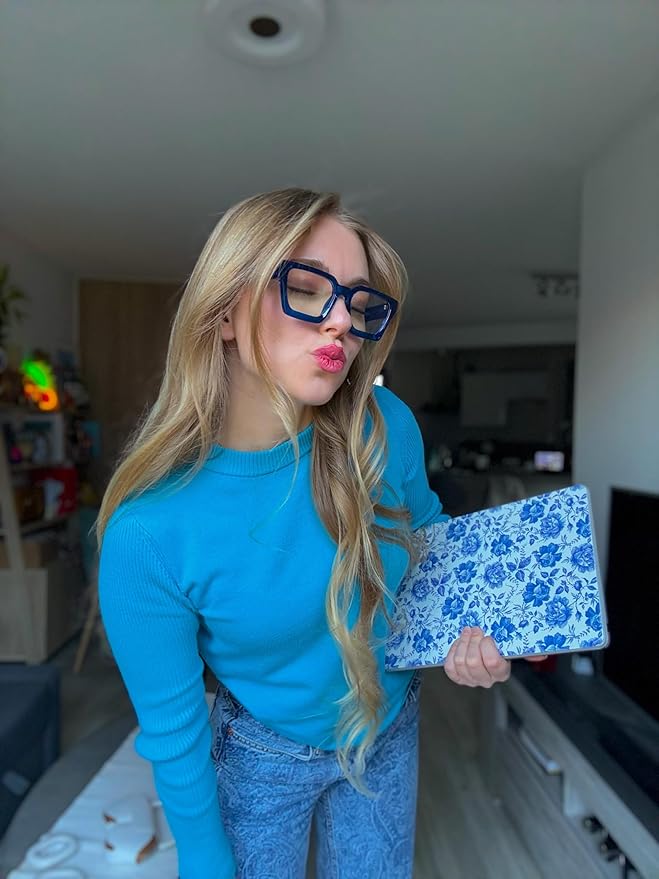 VISOONE 2 Pack Blue Light Blocking Glasses Rectangle Frame and Chic Preppy Look for Women Men RIVER