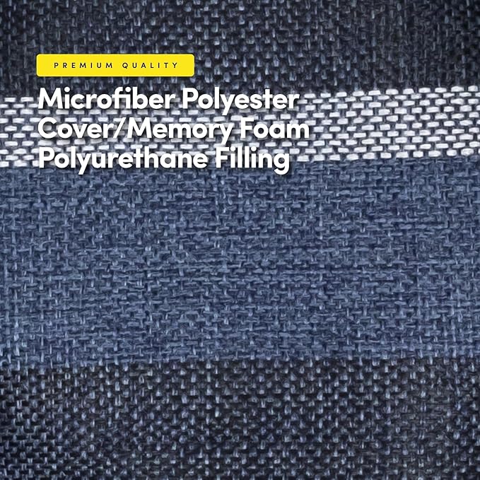 Sweet Home Collection Chair Cushion Memory Foam Pads Tufted Slip Non Skid Rubber Back U-Shaped 17" x 16" Seat Cover, 2 Count (Pack of 1), Bradford Steel Blue