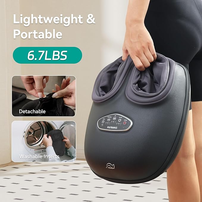 Snailax Shiatsu Foot Massager with Heat, Deep Kneading, Compression, Vibration, Feet Massager Machine for Plantar Fasciitis, Neuropathy, Foot Warmer Under Desk, Size 13, Gifts for Men, Women