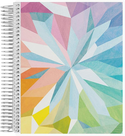 Erin Condren 7" X 9" Spiral Bound Dot Grid Journal Notebook - Kaleidoscope Colorful, 5Mm Dot Grid, 160 Page Writing, Drawing & Art Notebook, 80Lb Thick Paper, Stickers Included