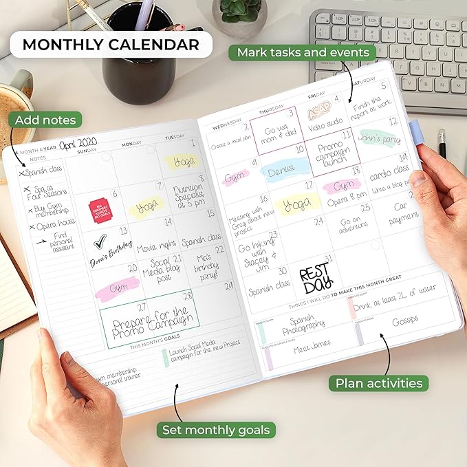 Clever Fox Planner PRO Schedule – Undated Weekly & Monthly Life Planner with Time Slots, Appointment Book & Daily Organizer, A4 (Periwinkle)