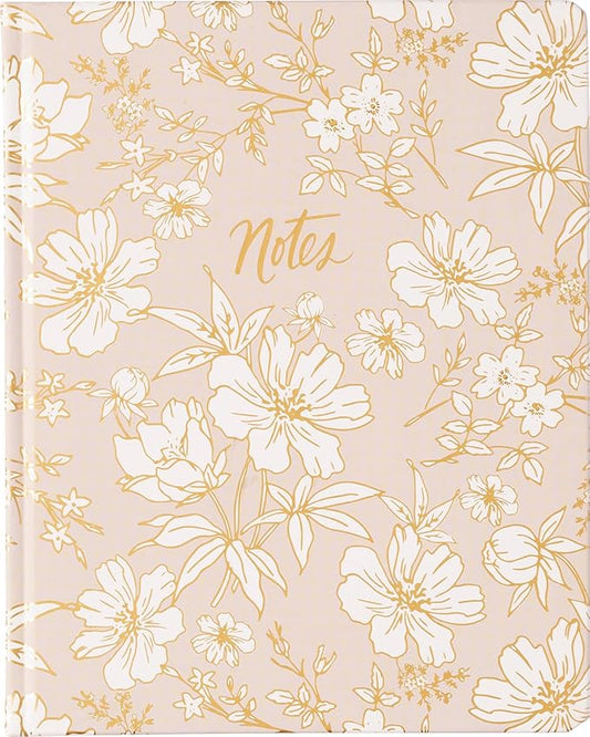 Eccolo Large Lined Journal Notebook, Hardbound Cover, Writing Journal, 256 Ruled Pages, Gilded Edge, Ribbon Bookmark, Lay Flat, Desk Size for Work or School (Delicate Floral, 8x10 inches)