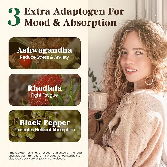 Fidus 16 Mushroom Supplement Powder with 17,300mg, 90 Servings Mushroom Coffee Alternative for Immunity, Focus & Energy with Ashwagandha, Lion's Mane, Chaga, Reishi and Cordyceps, 100% Fruiting Bodies