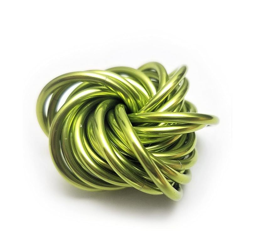 Möbii Fidget Ball (Solid Color): Quiet Mobius ADHD Anxiety Stim Stress Relief Toy Tool for Home Travel Office or Desk (Medium, Full, Lime Green)