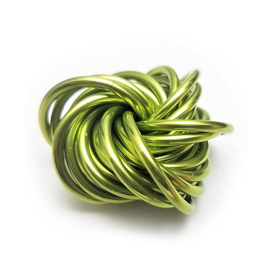 Möbii Fidget Ball (Solid Color): Quiet Mobius ADHD Anxiety Stim Stress Relief Toy Tool for Home Travel Office or Desk (Medium, Full, Lime Green)