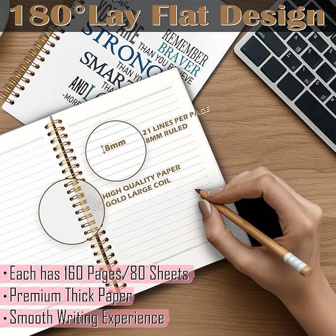 Inspirational Spiral Notebook 5.5x8.3, Believe Sign You Are Enough Motivational Journal for Women, Inspirational Encouragement Gifts for Women, Congratulations Gifts Notebook for Note Taking