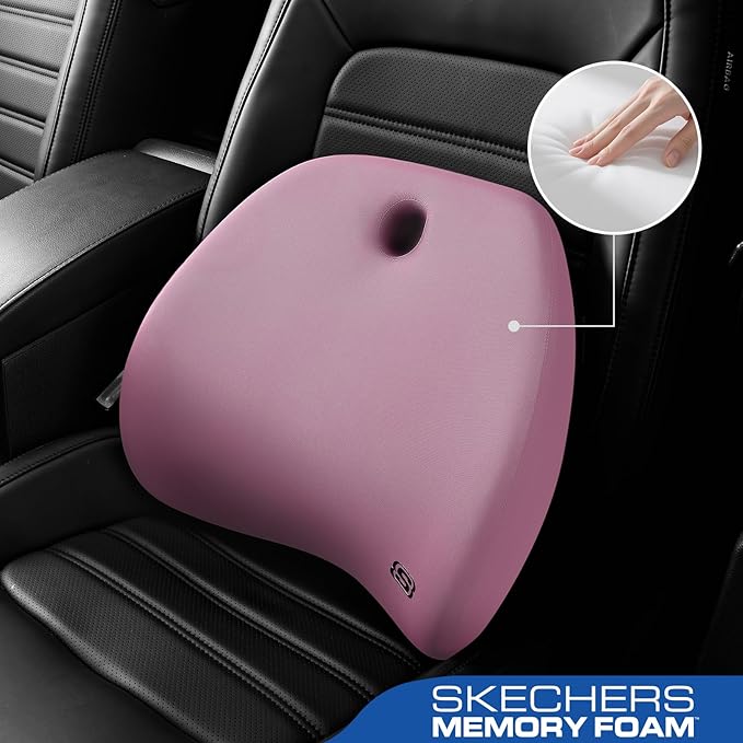 Skechers Lumbar Support Pillow for Office Chair,Memory Foam Lumbar Pillow,Lower Back Pain Relief Lumbar Pillow,Ergonomic Design Back Support Pillow for Office Chair,Car,Home,Travel,Purpie