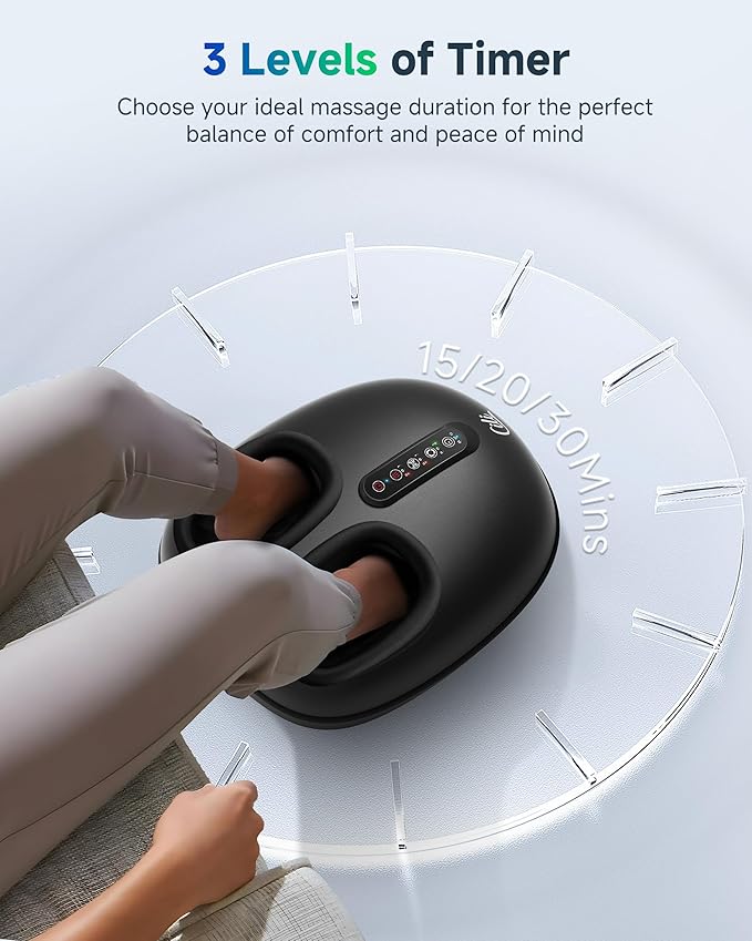 CILI Shiatsu Foot Massager with Heat and Compression, Kneading, Rolling,Electric Feet Massager for Plantar Fasciitis, Neuropathy, Feet Heater, Foot Warmer for Women, Men Gfits, Size Up to 14"