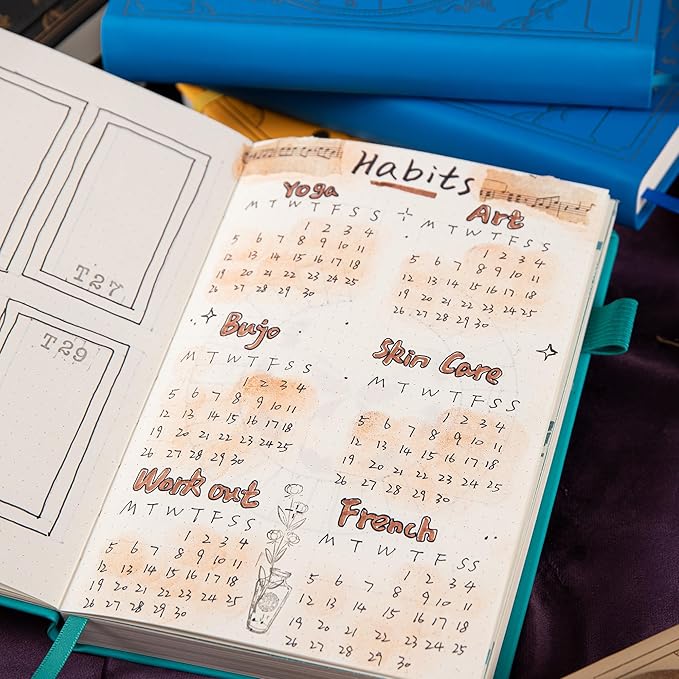 TIEFOSSI Constellations Dotted Journal Notebook-A5 Writing journals with 100gsm 400pages Paper, Hardcover Bullet Organizers Notebook for Women, Men, Teens (Taurus)