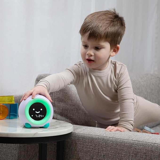 LittleHippo Mella: Kids Alarm Clock, Ready to Rise Children's Sleep Trainer, Night Light, Sound Machine and OK to Wake for Toddlers and Kids - Blush Pink (Updated 2025)