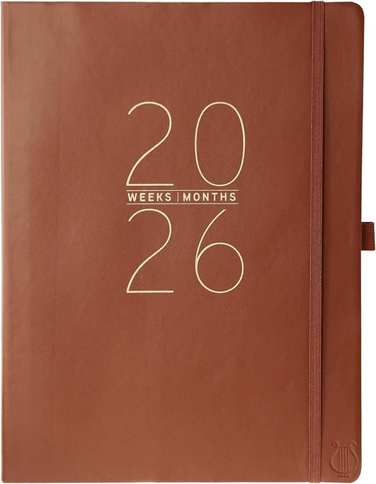 Graphique 2026 Apollo Business Planner | 18 Month Organizer, July 2025 - Dec. 2026 | Weekly & Monthly Spreads | To-Do List & Note Pages | Pen Loop | Vegan Leather | Classic Brown | 8” x 10”