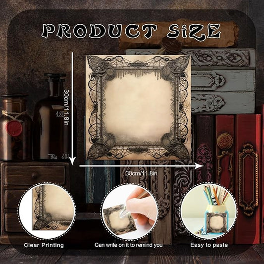 9 Pieces Halloween Gothic Sticky Notes Self-Adhesive Gothic Style Design Note Pads Gothic Style Sticky Memo Notes for School Office Home Supplies Students Teachers Gift