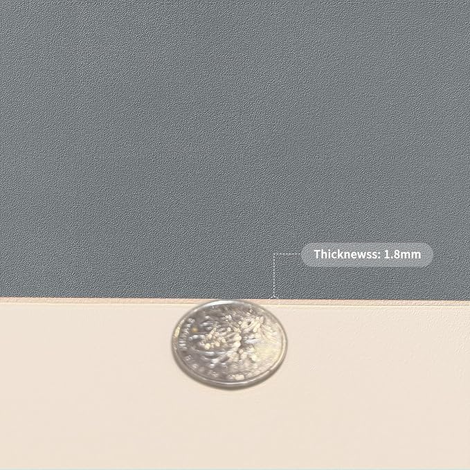 Leather Desk Mat,1.8mm Thick,16x60 Inch Desk Cover,Desk Protector Mat,Dresser Cover Top,Leather Table Cover,Side Table Cover,Office Desk Cover,Office Table Cover(Off White+Light Gray,16x60)