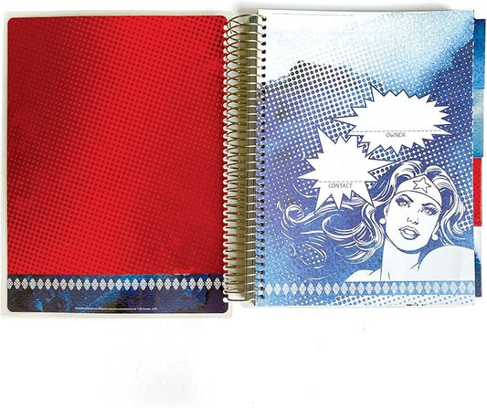 Paper House Productions DC Comics Wonder Woman 12 Month Undated 9.5" Planner with Month and Event Flag Stickers