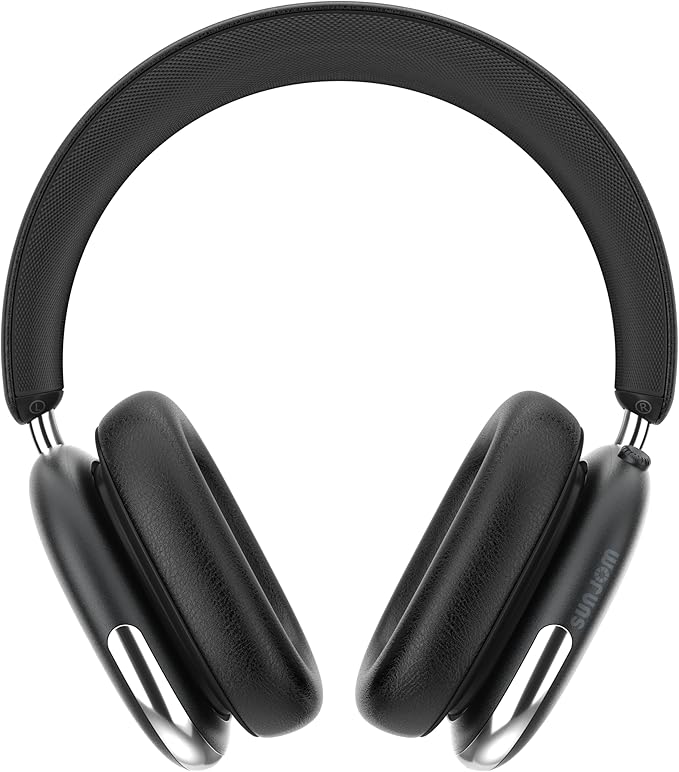 Freepods 120H Playtime Bluetooth ANC/ENC Pro-Level Active Noise Cancelling Over-Ear Headphones Wireless, Headphones with Built-in Microphone Type-C Charging for Call Travel Sports Gym (Black)