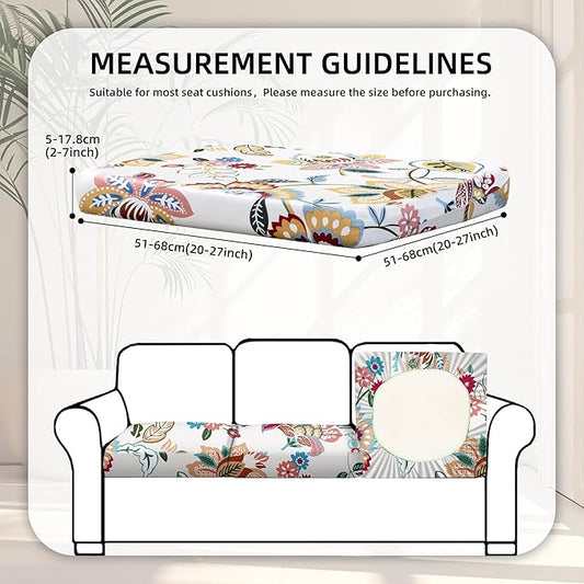 8Pcs Stretch Patio Cushion Covers,Outdoor Couch Covers Replacement,Outdoor Couch & Sofa Slipcovers,for Patio Furniture Cushion Covers,Washable Reusable Furniture Protector (Vivid, Cover Only)