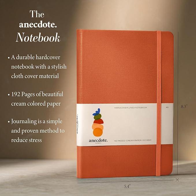 Hardcover Ruled Journal with Thick 100 gsm College Ruled Paper A5 size (8.3 inches x 5.4 inches) - Daily Writing Notebook Journal for Travel, School and Office Use - Diary Journal for Women and Men - Nutmeg