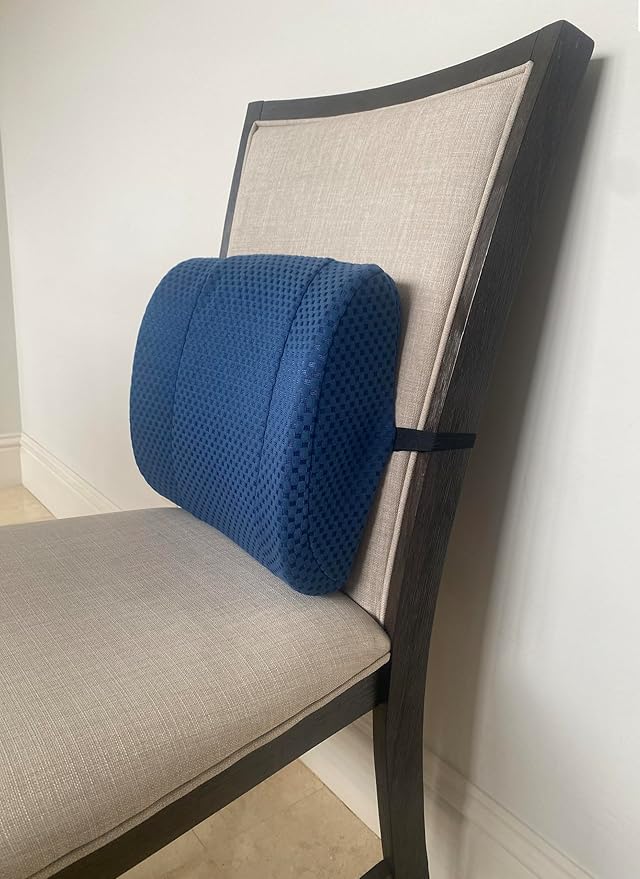 Therapist's Choice Memory Foam Contoured Lumbar Support Pillow - Office Chair Back Support, Back Cushion and Lower Back Pillow - Desk Chair Back Support
