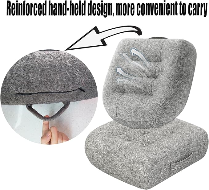 Super Thicken Car Seat Cushion for Adults-Car Booster Seat for Short Drivers-Increase The Field of View by 12cm/4.7in,Plush shell, breathable,with handle,easy to carry,for Cars,Office,Home(Light Gray）