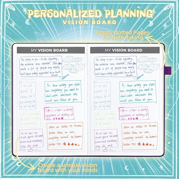 2025 Undated Academic Planner Hardcover (5.5x8.5") - Flexible Weekly & Monthly Organizer with Stickers, Productivity Journal for Students & Professionals(Turquoise)