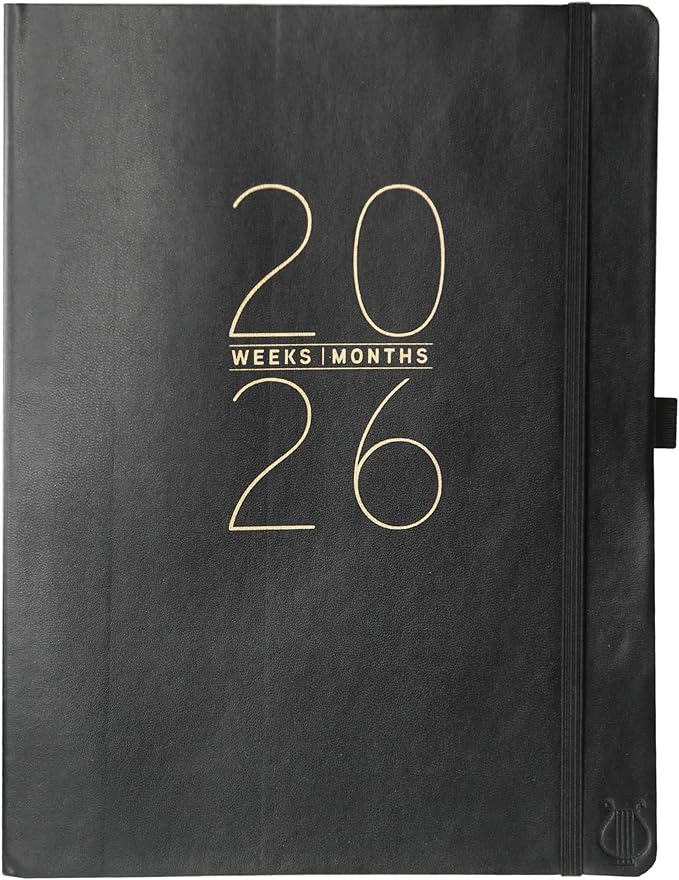 Graphique 2026 Apollo Business Planner | 18 Month Organizer, July 2025 - Dec. 2026 | Weekly & Monthly Spreads | To-Do List & Note Pages | Pen Loop | Vegan Leather | Classic Black | 8” x 10”
