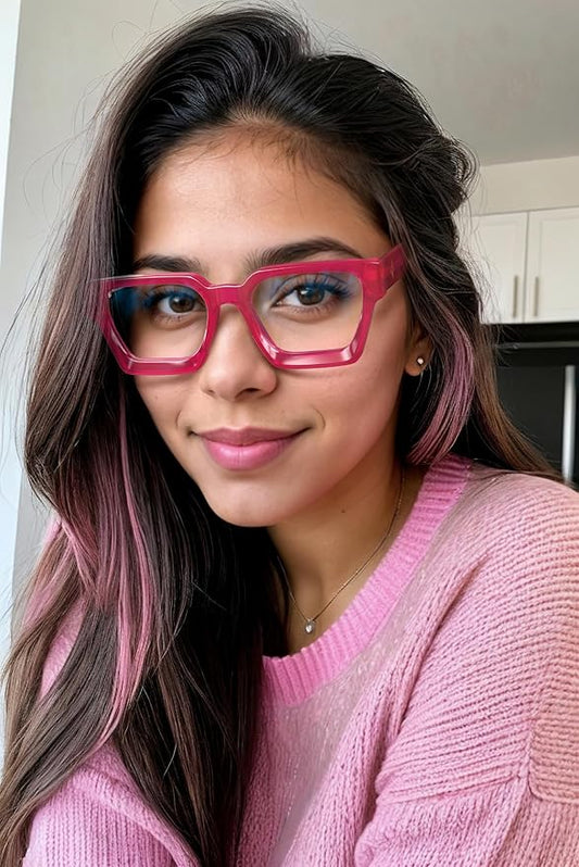 VISOONE Blue Light Blocking Glasses with TR90 Rectangle Frame and Chic Preppy Look for Women Men RIVER