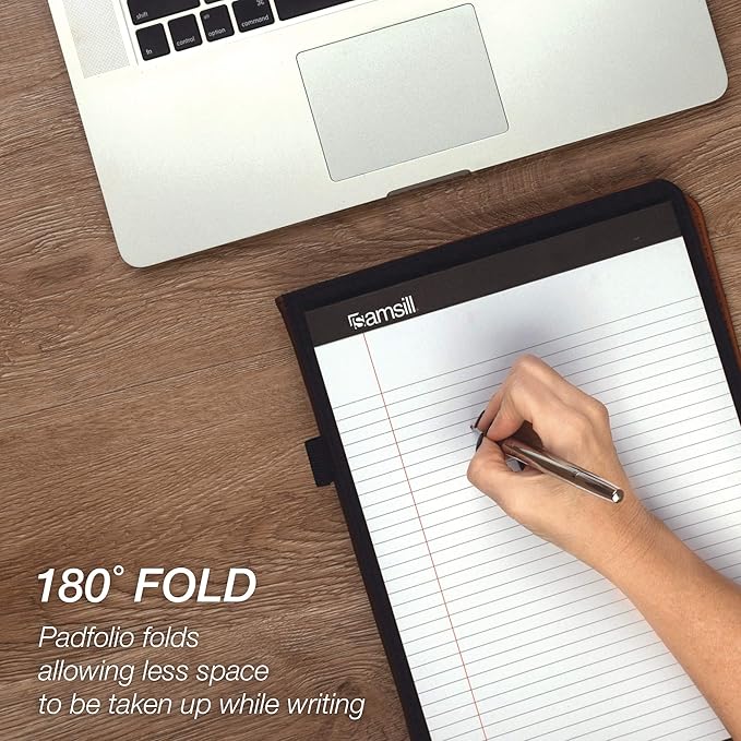 Samsill Two-Tone Padfolio, Resume Portfolio, Business Portfolio, with 8.5 x 11 Writing Pad, Brown and Dark Brown