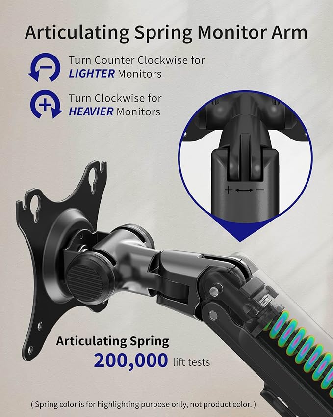 Dual Monitor Mount, Holds Screens up to 40 Inches and 25 lbs, Fully Adjustable Dual Monitor Arm with C-Clamp and Grommet Base, Aluminum, Black