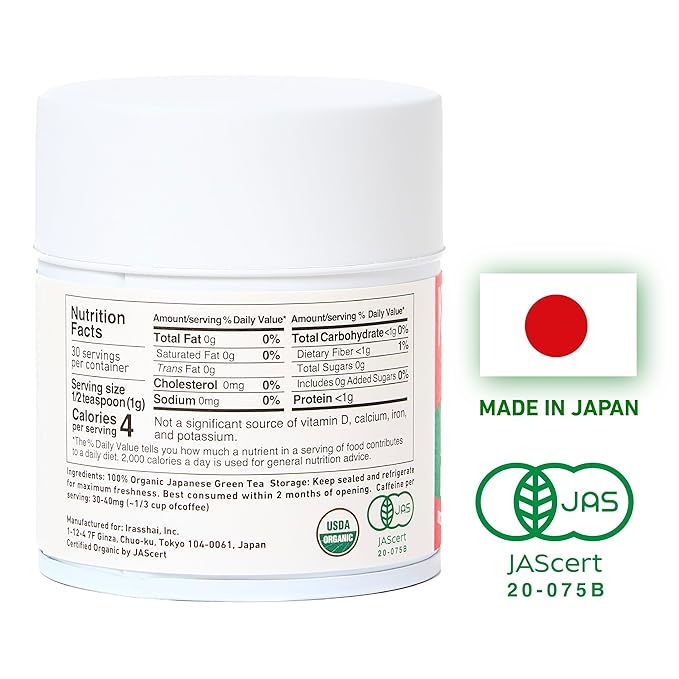Kyoto Geisha Matcha Organic Super Ceremonial Grade - Authentic Japanese First Harvest Matcha Green Tea Powder from Kagoshima (40g / 1.41oz)