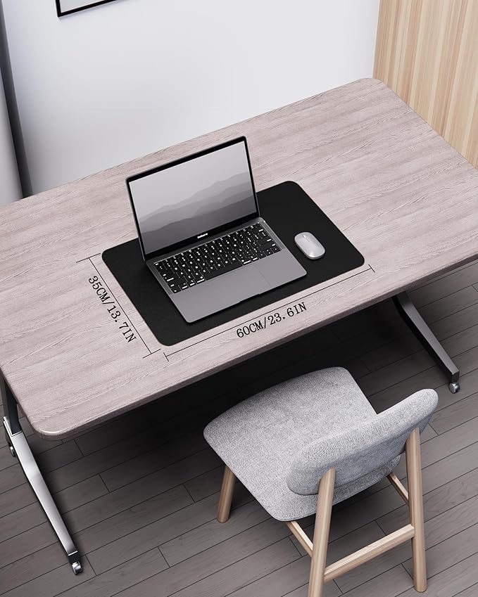 YSAGi Double-Sided Desk Pad, Leather Desk Mat, Eco Cork Desk Pad Protector, Large Mouse Pad for Desk, Waterproof Desk Blotter Pad, Desk Writing Pad for Office Work/Home(23.6"x13.7",Black+Cork)