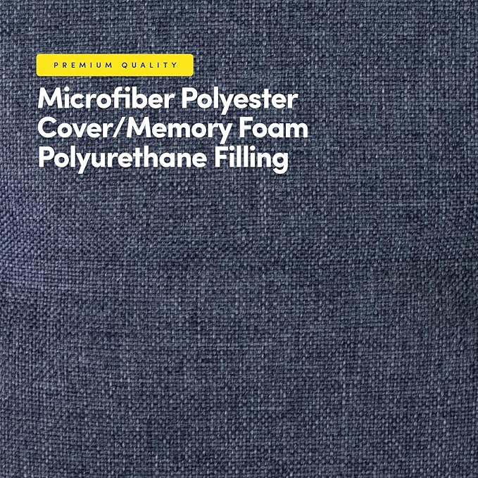 Sweet Home Collection Chair Cushion Memory Foam Pads Tufted Slip Non Skid Rubber Back U-Shaped 17" x 16" Seat Cover, Denim Blue 4 Count