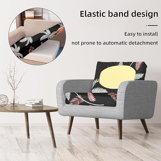 8Pcs Stretch Patio Cushion Covers,Outdoor Couch Covers Replacement,Outdoor Couch & Sofa Slipcovers,for Patio Furniture Cushion Covers,Washable Reusable Furniture Protector(Coconut Forest, Cover Only)