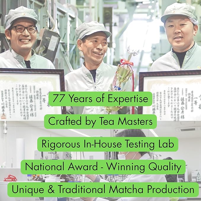 Satoen Authentic Japanese Ceremonial Grade Matcha Powder - Ceremonial Matcha Green Tea Powder from 100% Spring Premium First Harvest - Crafted for Matcha Straight Tea (100g)