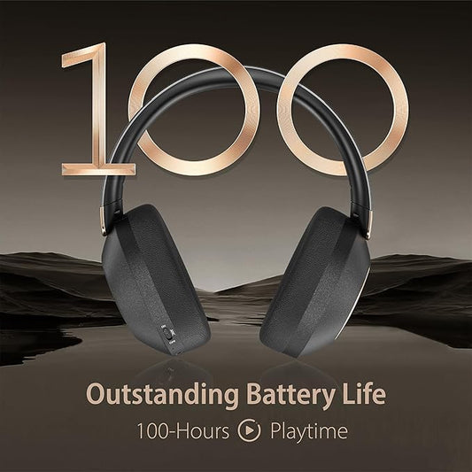 Active Noise Cancelling Headphones, 100H Playtime Headphones Wireless Bluetooth, Bluetooth Headphone with Mic, Over Ear Wireless Headphone with Deep Bass,Fast Charging for Travel