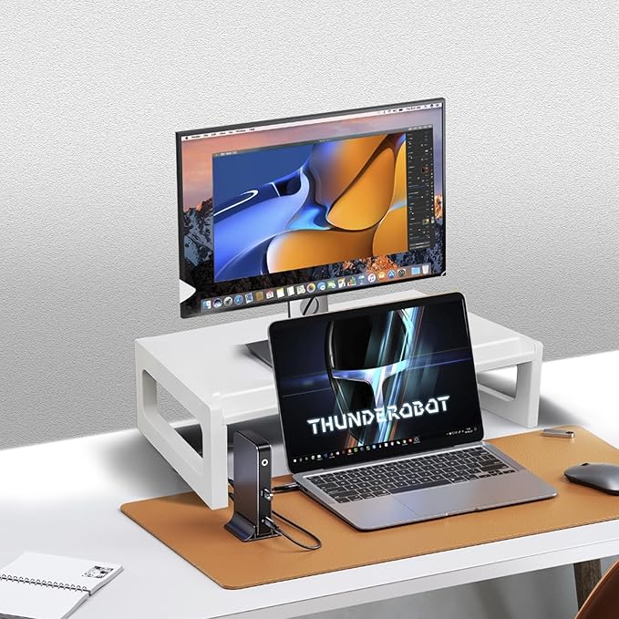 Monitor Stand Riser – 16-Inch Computer Monitor Stand with Multifunctional Slot, Multi-Purpose Desktop Storage for Laptop, Printer, TV