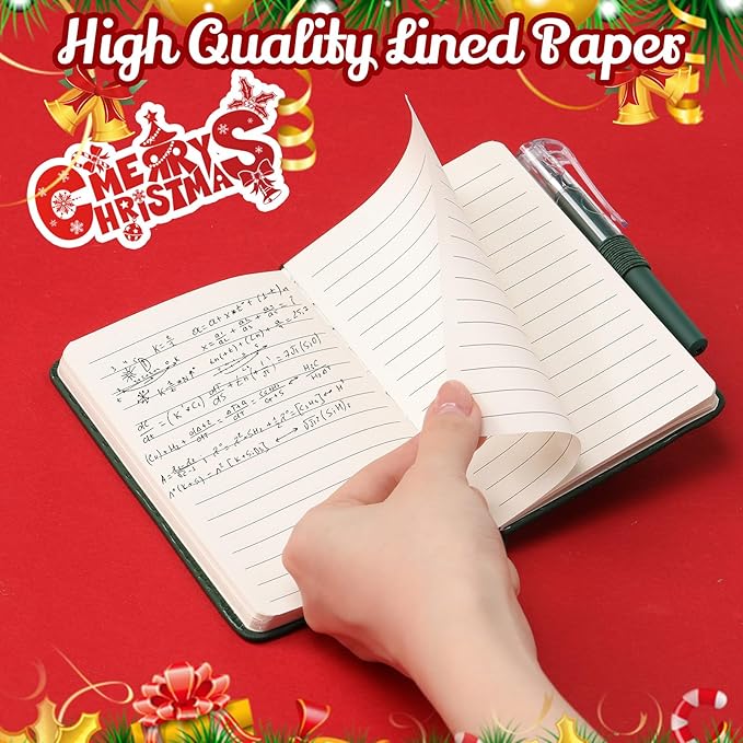 25 Pack Pocket Small Notebook Journals with Pen 5.6'' x 3.7'' Mini Journaling Notepads A6 Ruled Journals Hardcover Lined Notebook Bulk with Pen Holder for Office School Memo(Festive Colors)