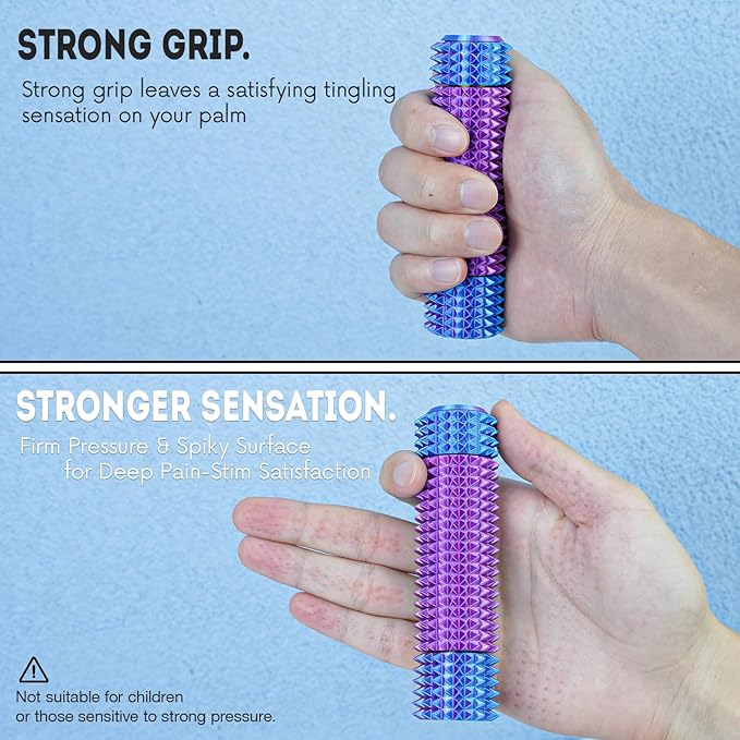 Fidget Roller Adults Teens Sensory Little Stim Gadget for Anxiety Relief Mild Ouchie,Desk Focus Tool Portable Hand Spinner Gifts Idea White Elephant Stocking Christmas(Purple,Compact Fit)