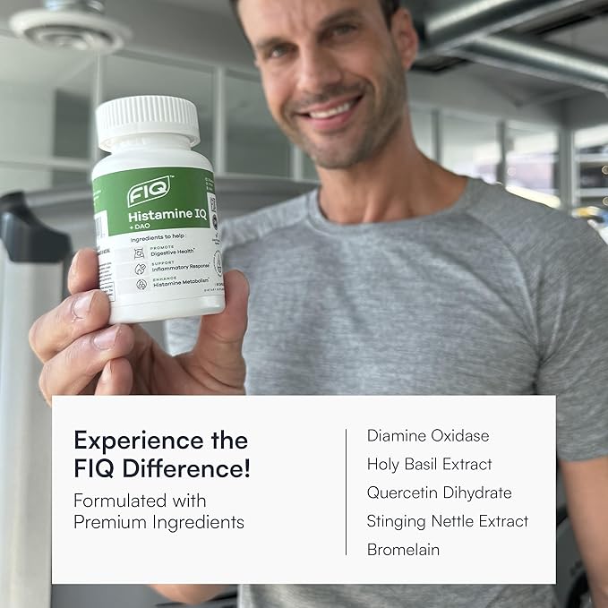 FIQ - Histamine IQ - Diamine Oxidase Supplement - DAO Supplements Histamine Blocker - Histamine & Immune Support - 60 Capsules