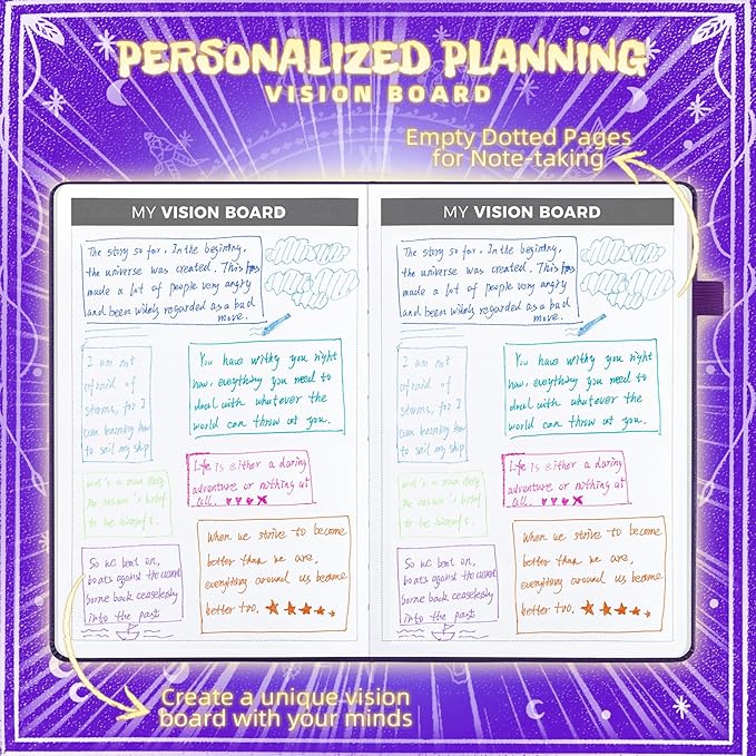 2025 Undated Academic Planner Hardcover (5.5x8.5") - Flexible Weekly & Monthly Organizer with Stickers, Productivity Journal for Students & Professionals(Purple)