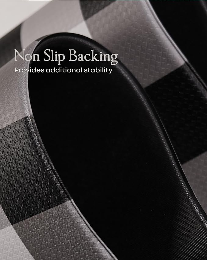 Anti-Fatigue Kitchen Mat Set – 2-Piece Memory Foam Cushioned Mats for Standing – Black & White, 18×30 & 18×60, 0.4 in Thick, Waterproof, Non-Slip – Homergy