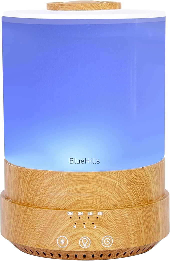 BlueHills Premium 2500 ML XL Essential Oil Diffusers for Large Room Aromatherapy Fragrance Diffuser Humidifier Combo High Mist Large air Diffuser for Essential Oils for Home Light Wood Grain F005