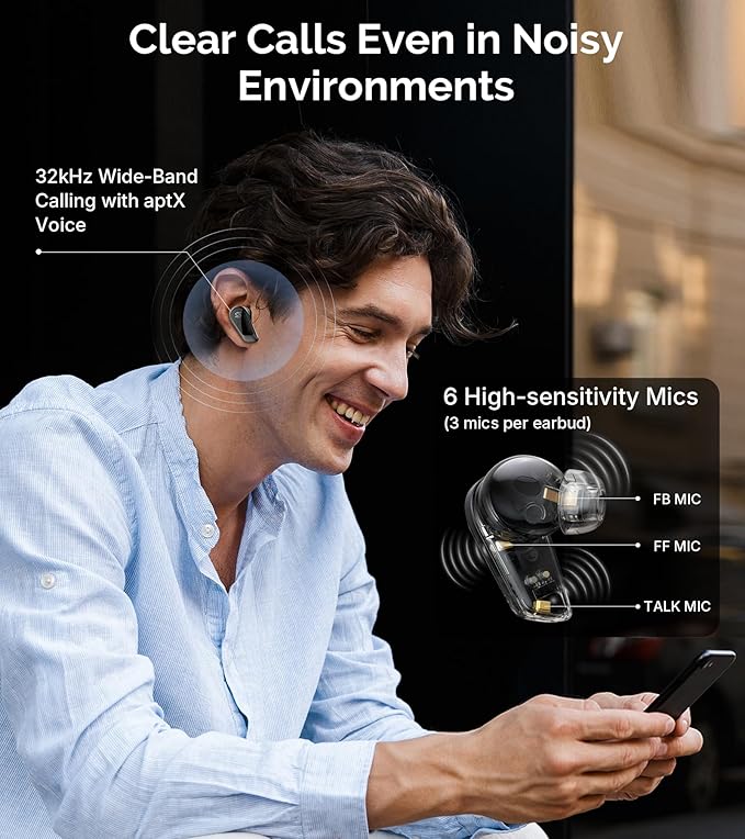 Edifier STAX Spirit S10 True Wireless Planar Magnetic Earbuds with Active Noise Cancellation, Snapdragon Sound, Hi-Res Audio (LDAC LHDC), Bluetooth 5.4, 6 Mics Hi-Fi Calling, Wearing Detection, IP54