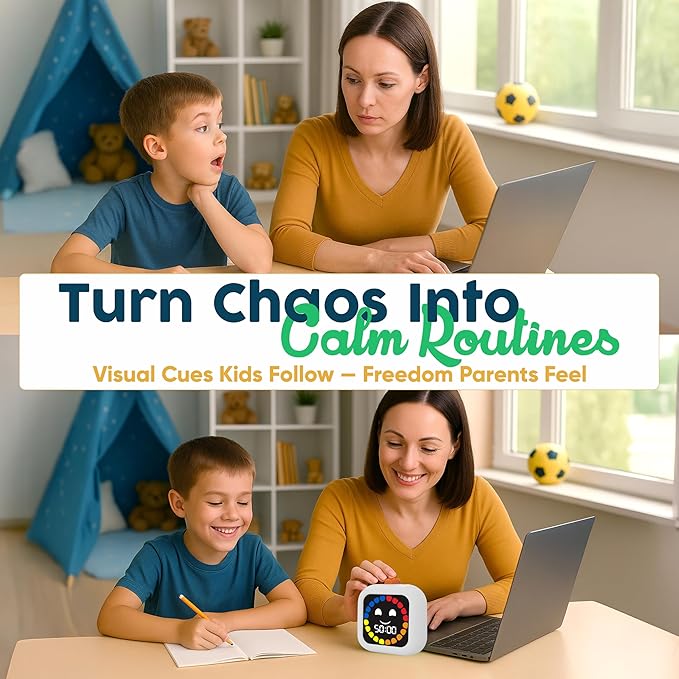 Digital Visual Timer for Kids - Rechargeable 99 Min Timer - Focus & Smoother Routines - Visual Timer for Classroom, ADHD Autism Toddler Support - Daily Use at Home, Therapy or School