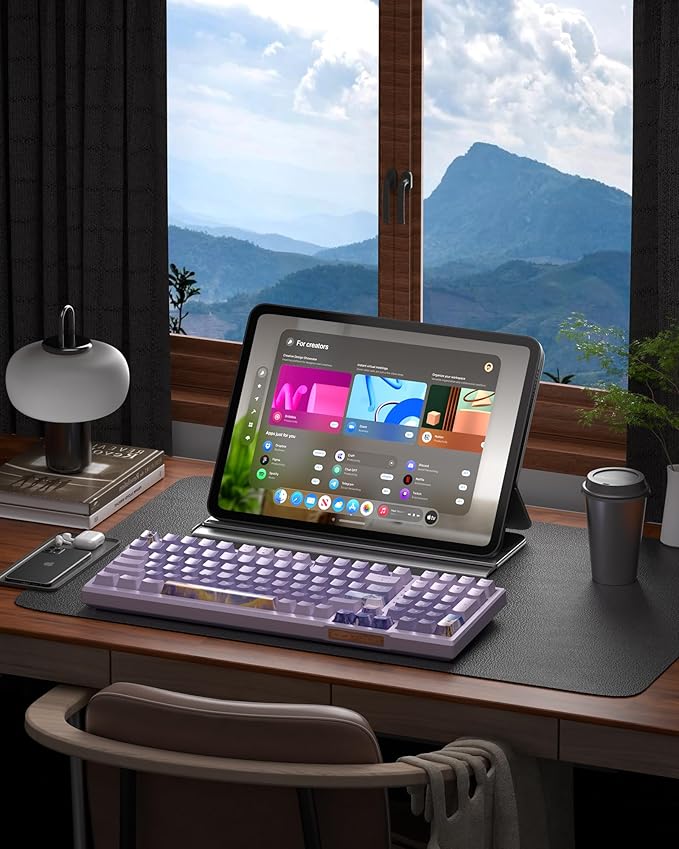 MageGee SKY98 Wireless Gasket Mechanical Gaming Keyboard, 96% Hot Swappable RGB Custom Creamy Keyboard with 5-Layer Sound Padding, BT/2.4G/USB-C, NKRO for Win/Mac (Lavender, Violet Switch)