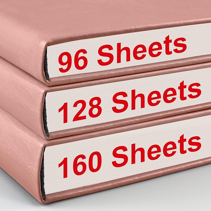 EMSHO A5 Hardcover Leather Dotted Journal - 320 Page Dot Grid Notebook for Women & Men, 100GSM Thick Paper, Ideal for Bullet Journaling, Work Notes, Sketching, Diary, School & Travel-pink