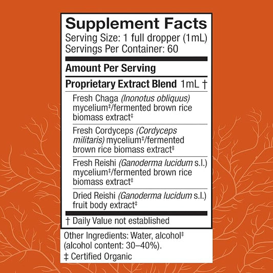 Host Defense Breathe* Extract - Immune & Respiratory Support Mushroom Liquid Supplement - Herbal Lung Health Supplement with Chaga, Reishi & Cordyceps - 2 fl oz (60 Servings)*