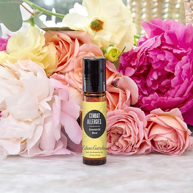 Edens Garden Combat Allergies Essential Oil Roll-On Blend- 100% Pure Premium Grade, Natural, Therapeutic, Aromatherapy, Kid & Skin Safe, The Best for Health, Wellness Pre-Diluted 10 ml (.33 fl oz)